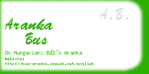 aranka bus business card